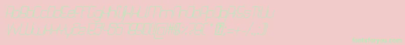 QuattroLightItalic-Schriftart – Grüne Schriften auf rosa Hintergrund