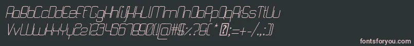 フォントQuattroLightItalic – 黒い背景にピンクのフォント