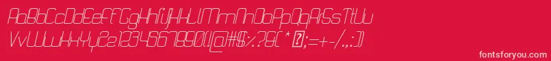 QuattroLightItalic Font – Pink Fonts on Red Background