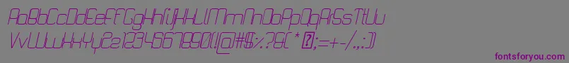 Fonte QuattroLightItalic – fontes roxas em um fundo cinza