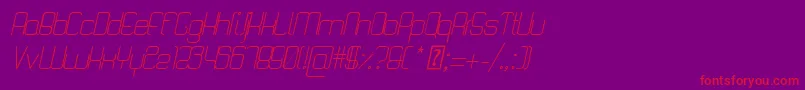 QuattroLightItalic Font – Red Fonts on Purple Background