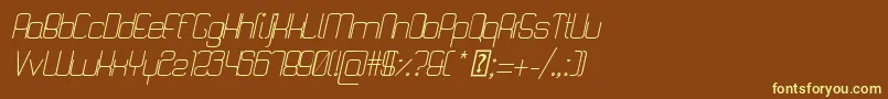 Czcionka QuattroLightItalic – żółte czcionki na brązowym tle