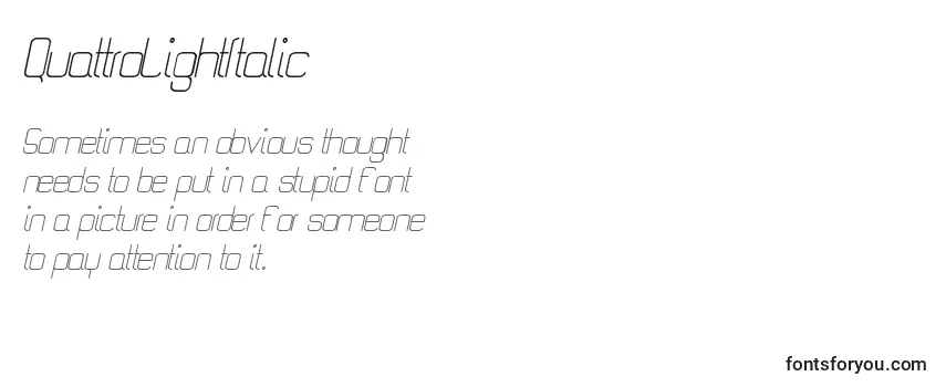 QuattroLightItalic Font