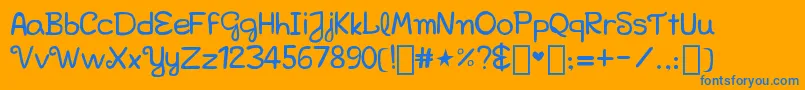 More about Bellakfont Font Bellakfont Font – Blue Fonts on Orange Background