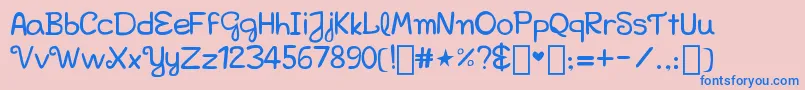 Bellakfont Font – Blue Fonts on Pink Background