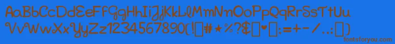 Bellakfont Font – Brown Fonts on Blue Background
