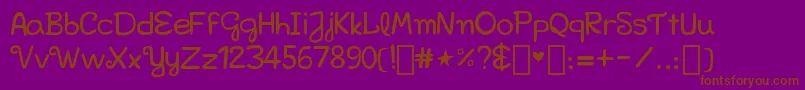 フォントBellakfont – 紫色の背景に茶色のフォント