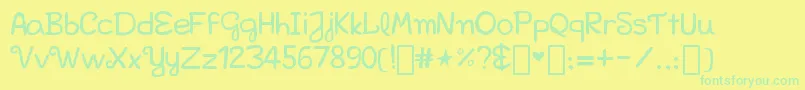 Weitere Informationen zur Bellakfont-Schriftart Bellakfont-Schriftart – Grüne Schriften auf gelbem Hintergrund