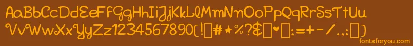 Bellakfont Font – Orange Fonts on Brown Background