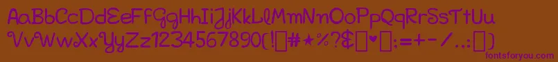 Bellakfont Font – Purple Fonts on Brown Background
