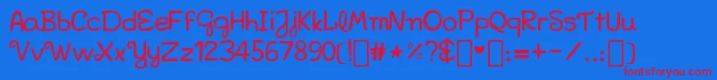 Bellakfont Font – Red Fonts on Blue Background