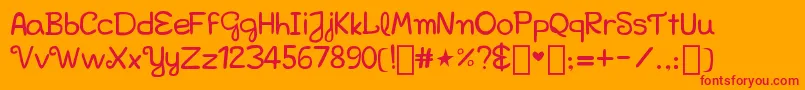 フォントBellakfont – オレンジの背景に赤い文字