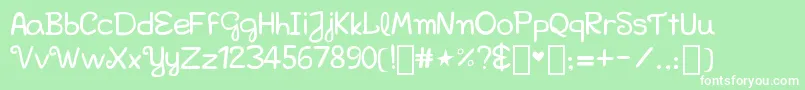 フォントBellakfont – 緑の背景に白い文字