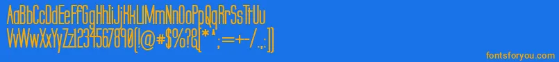 LabtopSecundoBold-Schriftart – Orangefarbene Schriften auf blauem Hintergrund
