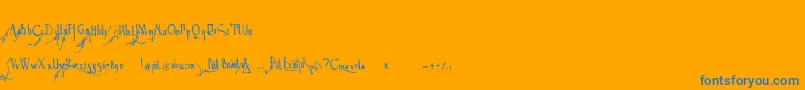 フォントSpijker08Bold – オレンジの背景に青い文字