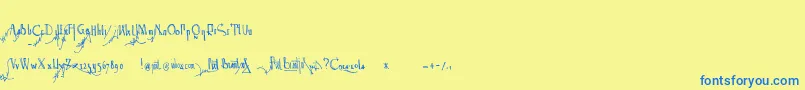 Spijker08Bold Font – Blue Fonts on Yellow Background