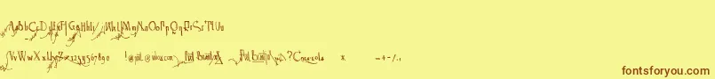 Spijker08Bold Font – Brown Fonts on Yellow Background