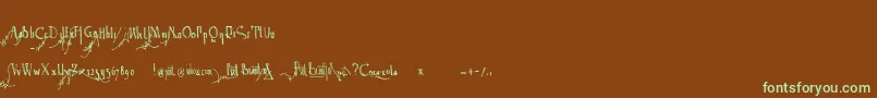 Spijker08Bold Font – Green Fonts on Brown Background