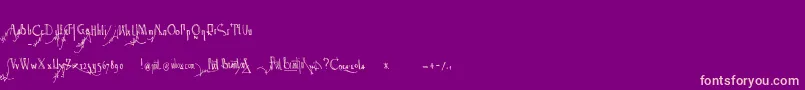 フォントSpijker08Bold – 紫の背景にピンクのフォント