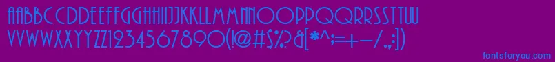 フォントPlayRus – 紫色の背景に青い文字