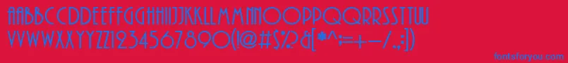 PlayRus Font – Blue Fonts on Red Background
