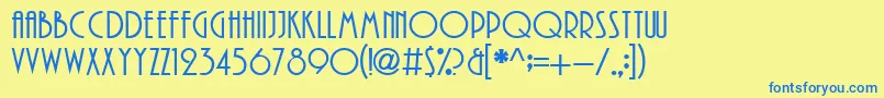 PlayRus Font – Blue Fonts on Yellow Background