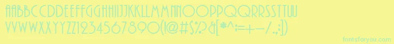 Czcionka PlayRus – zielone czcionki na żółtym tle
