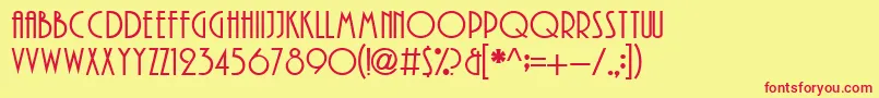 PlayRus Font – Red Fonts on Yellow Background