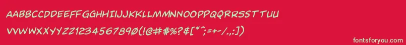 フォントDominomaskrotal – 赤い背景に緑の文字