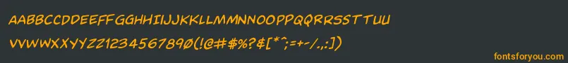 フォントDominomaskrotal – 黒い背景にオレンジの文字