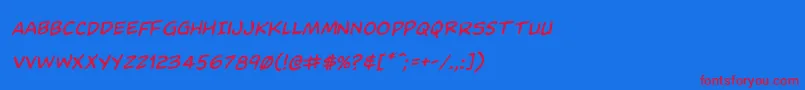 Dominomaskrotal Font – Red Fonts on Blue Background