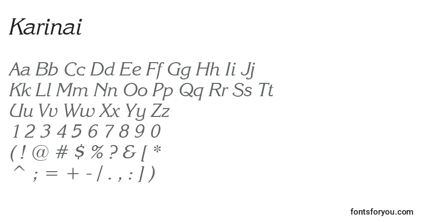 Schriftart Karinai – Alphabet, Zahlen, spezielle Symbole