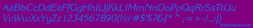 フォントKarinai – 紫色の背景に青い文字