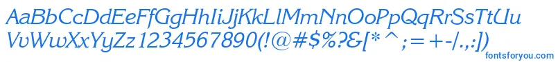 Karinai Font – Blue Fonts on White Background