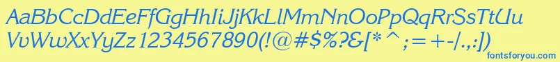 Karinai Font – Blue Fonts on Yellow Background