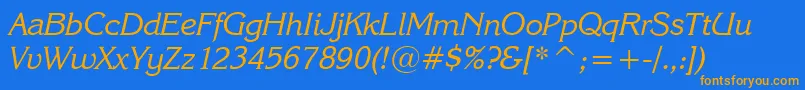 Karinai Font – Orange Fonts on Blue Background