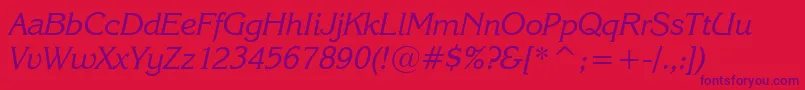 Шрифт Karinai – фиолетовые шрифты на красном фоне