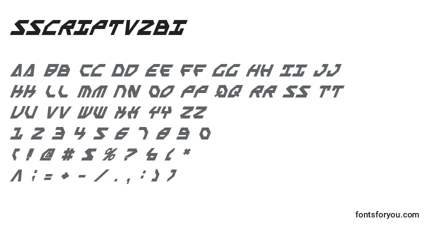 A fonte Sscriptv2bi – alfabeto, números, caracteres especiais