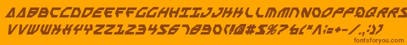 Sscriptv2bi-Schriftart – Braune Schriften auf orangefarbenem Hintergrund