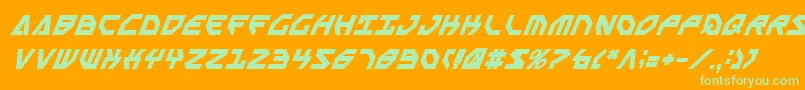 Sscriptv2bi-fontti – vihreät fontit oranssilla taustalla