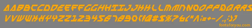 フォントSscriptv2bi – オレンジの文字は灰色の背景にあります。