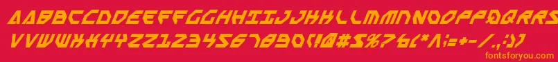 フォントSscriptv2bi – 赤い背景にオレンジの文字