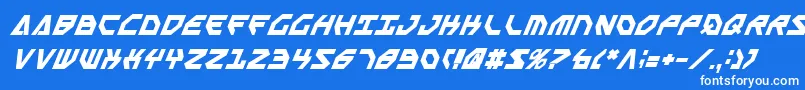 フォントSscriptv2bi – 青い背景に白い文字