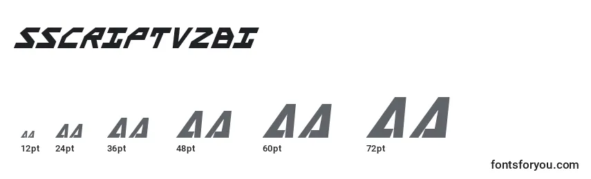 Размеры шрифта Sscriptv2bi