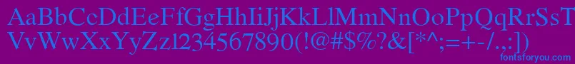 RomandeadfstdRegular Font – Blue Fonts on Purple Background