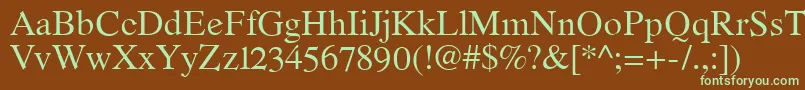 RomandeadfstdRegular Font – Green Fonts on Brown Background