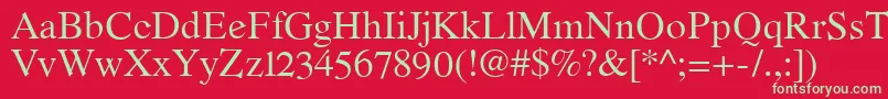 フォントRomandeadfstdRegular – 赤い背景に緑の文字