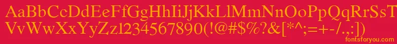 RomandeadfstdRegular Font – Orange Fonts on Red Background