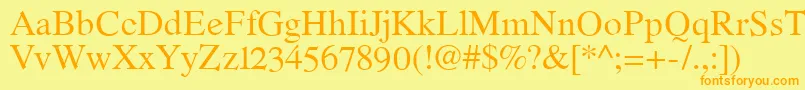 RomandeadfstdRegular Font – Orange Fonts on Yellow Background