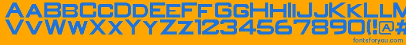 OldR-Schriftart – Blaue Schriften auf orangefarbenem Hintergrund
